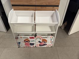 Spielzeugregal weiss mit Boxen sehr guter Zustand