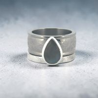 Unikate Silber Ring 925 SET mit Edelstahl Ring Gr 60