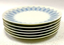 6 Dessertteller Lotus Blau von Björn Wiinblad für Rosenthal