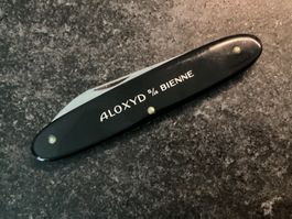 Altes Victoria Aluschalen Sackmesser "ALOXYD S/A BIENNE“