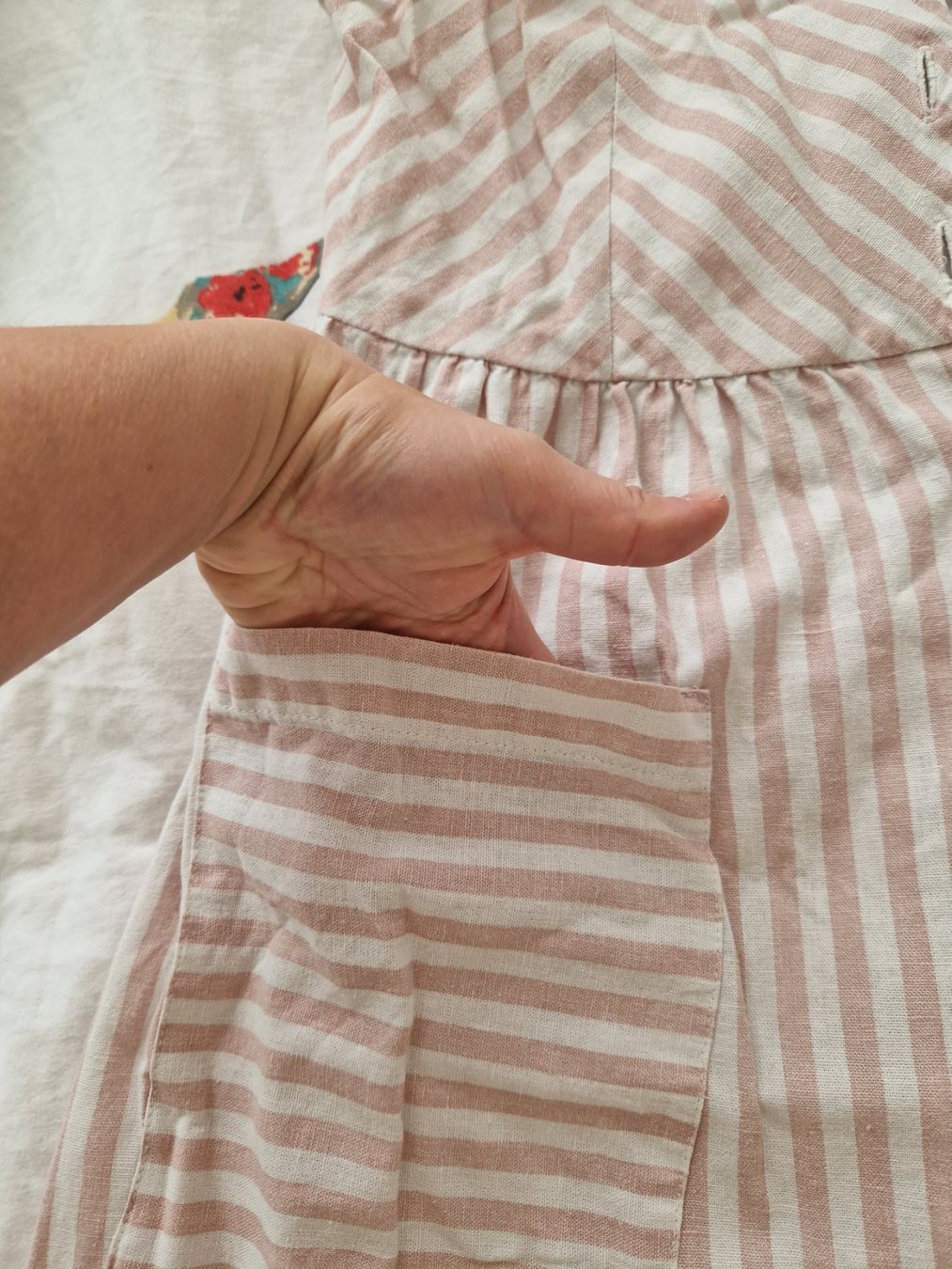 Mango Kleider: Mango Kleid gestreift rosa Leinen Gr. L – Gebraucht aus Erlinsbach SO von ULIKH 5