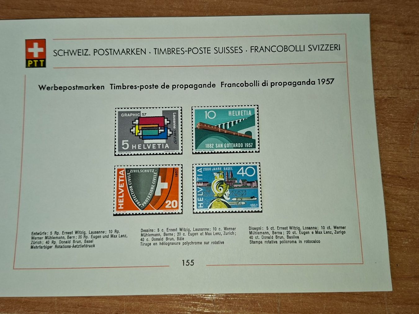 Tutti i francobolli: CH328 - Feuillet PTT Propagande 1957 – Usato da Trélex venduto da Phil_Albert