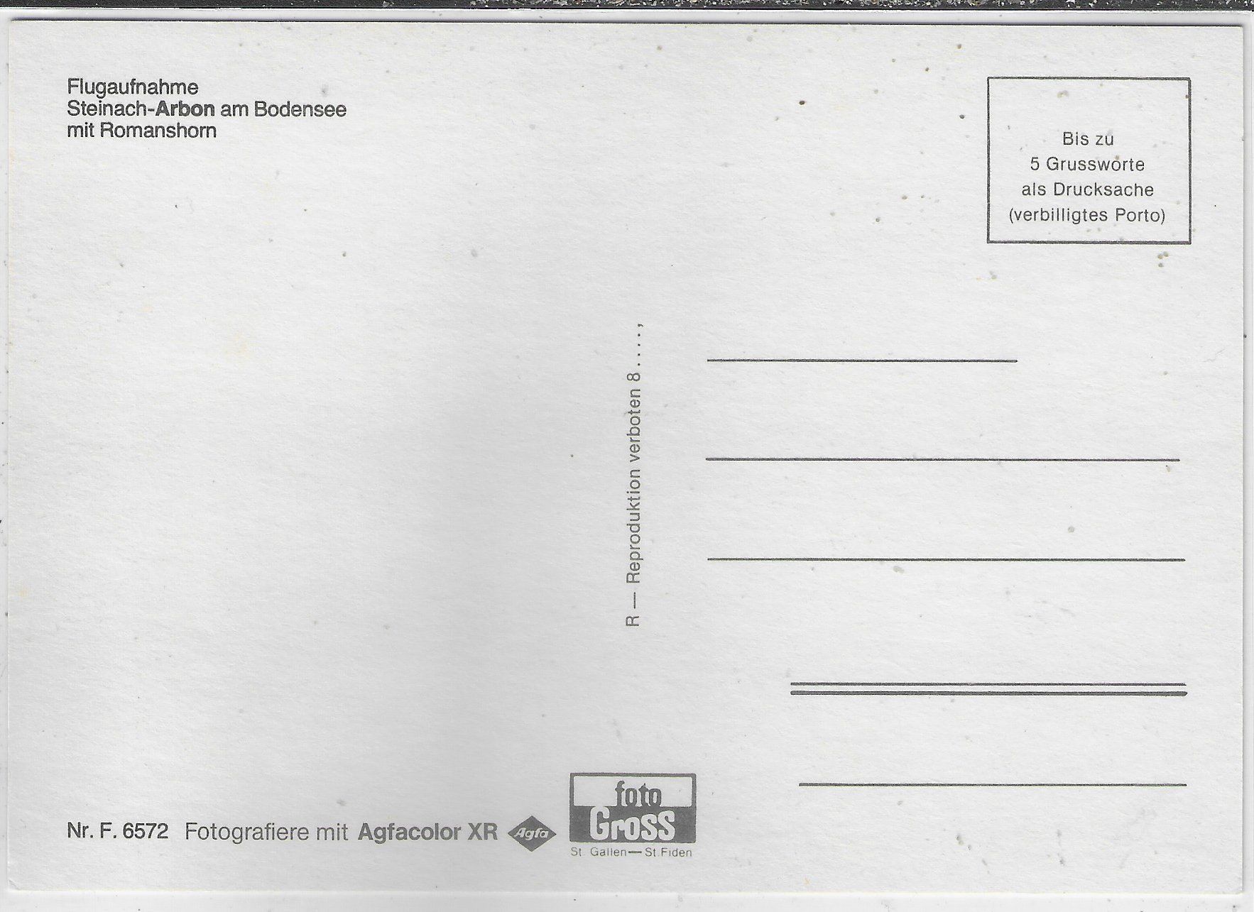 Cartoline postali: Flugaufnahme Steinach-Arbon mit Romanshorn – Usato da Ettingen venduto da Kartenplanet 1