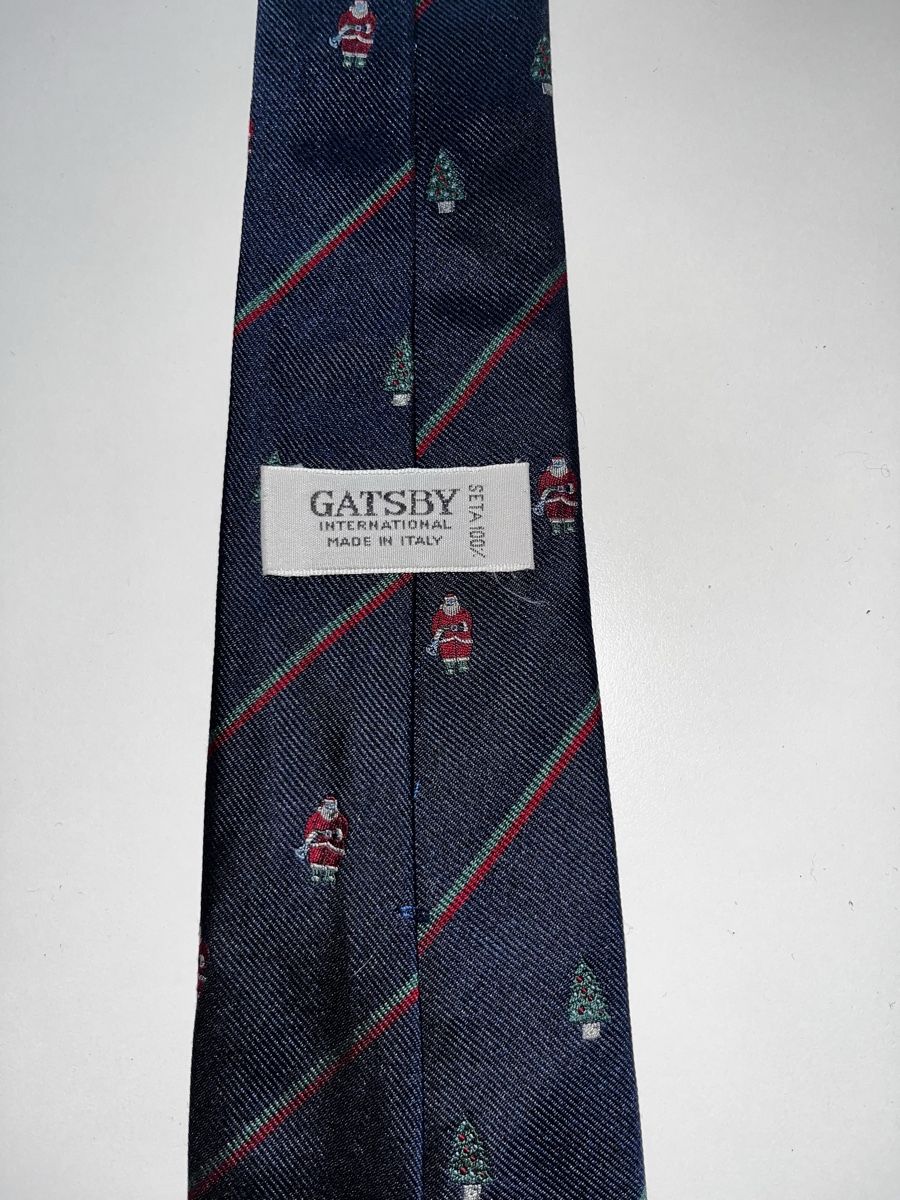 Krawatten: Weihnachtskrawatte Gatsby Seide gestreift blau, VERSAND ✅ – Neu (gemäss Beschreibung) aus Niederhünigen von Auschra 1
