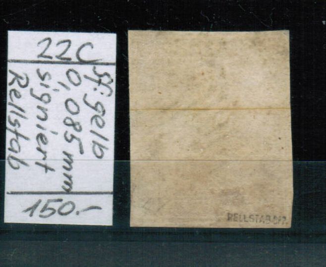 Tutti i francobolli: Strubel Nr.22C - signiert Rellstab – Usato da Bern venduto da peri02 1