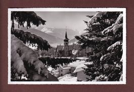 DAVOS - Blick auf die Kath. Kirche - 1958