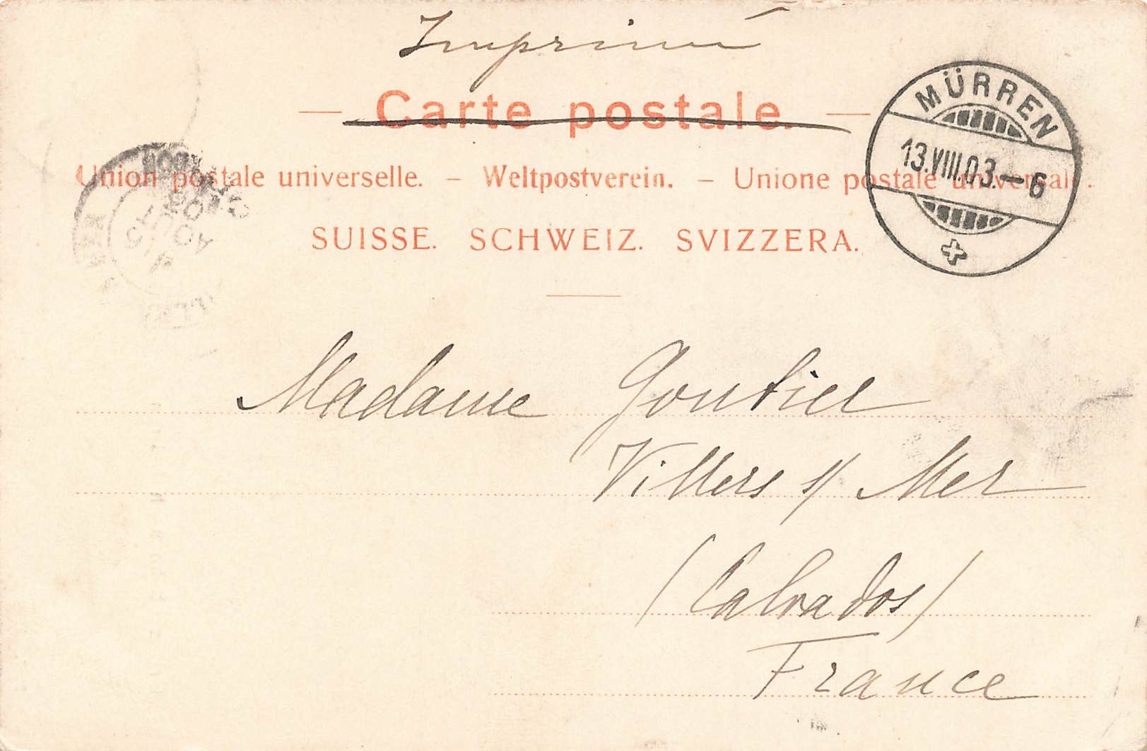 Cartoline postali: Drahtseilbahn nach Mürren – Usato da Biasca venduto da Blenio71 1