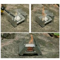 kocher Edelstahl Camping Faltbar Holzofen Alkohol Outdoor
