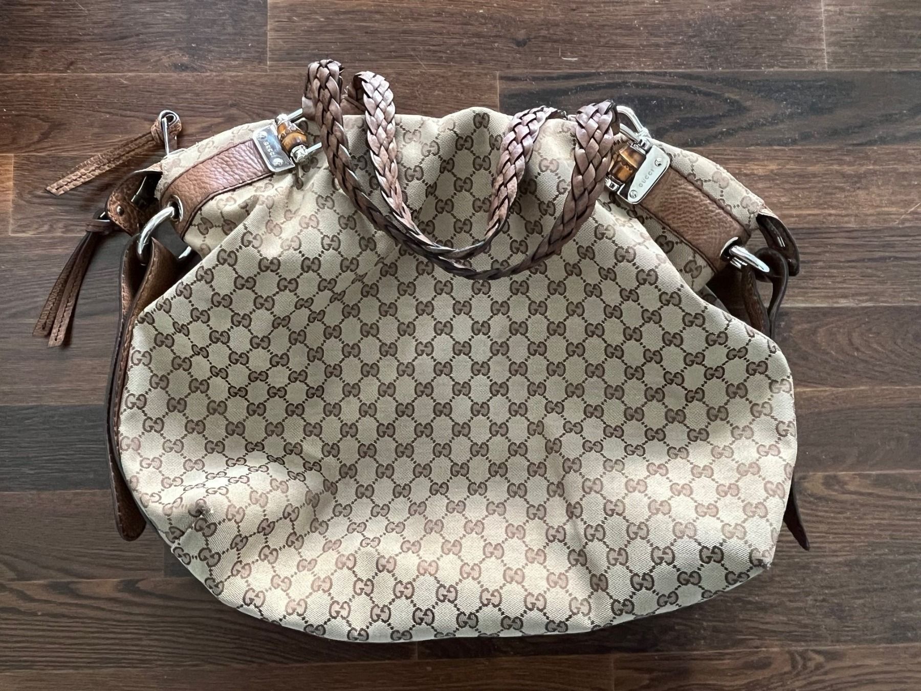 Gucci Borse da donna: GUCCI Original Handtasche, beiger Stoff mit Monogramm – Usato da Unterengstringen venduto da marcel_zh