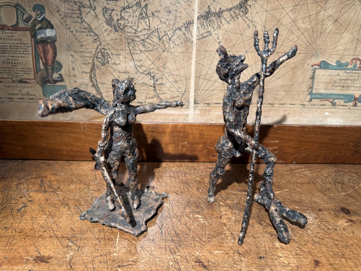 Tutte le decorazioni: Antiker Eisen Engel Dämon Skulpturen  2x  – Usato da schaffhausen venduto da VintAntik_1980