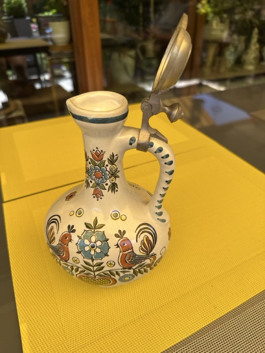 Caraffe: Ulmer Keramik mit Zinndeckel – Usato da Ennetbaden venduto da Silke126