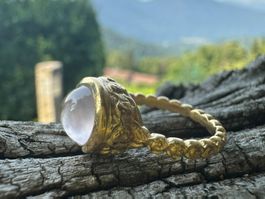 Sterling Silber Ring 925 - Rosenquarz  - Grösse 54