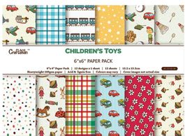 12 Blatt Design-Papier, Bastelpapier " childrens toys"