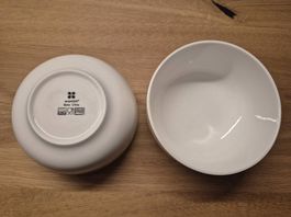 2x Manor Bone China Schüssel 15 cm  weiss