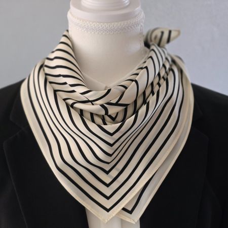 New 58cm Geometric Line Silk Scarf , Stripes Silk Scarf