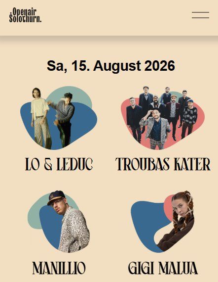 Billets: Openair Solothurn 15.08.26 Lo & Leduc 2 Sitzplätze – Neuf avec emballage d'origine à Messen par He_Tiger