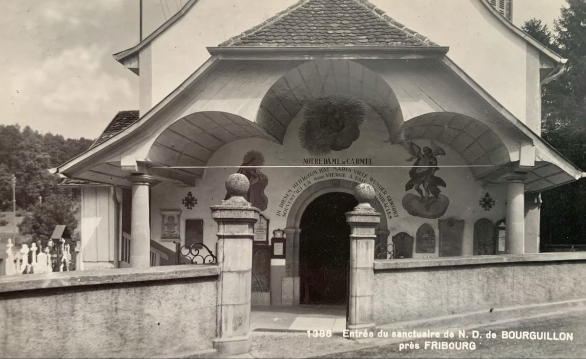 Cartoline postali: Ansichtskarte Schweiz - Bourguillon, FR – Usato da Düdingen venduto da polytropon_5