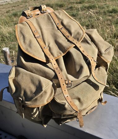Rucksack Lafuma France Segeltuch Leder braun gut erhalten