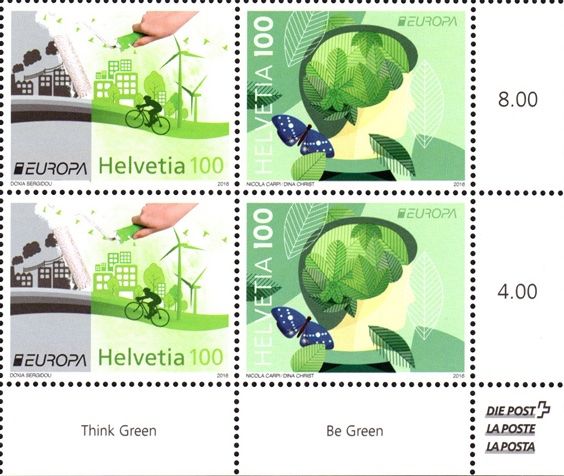 Tutti i francobolli: Viererblock EUROPA Think Green** – Nuovo (secondo la descrizione) da Dottikon venduto da haeusibuh5