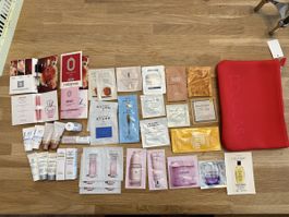 Luxury cosmetics Samples and Red Pouch