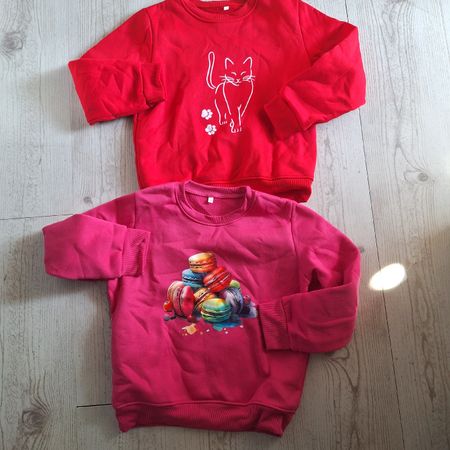 2 Pullover Set rot pink. Grösse 140 neuwertig
