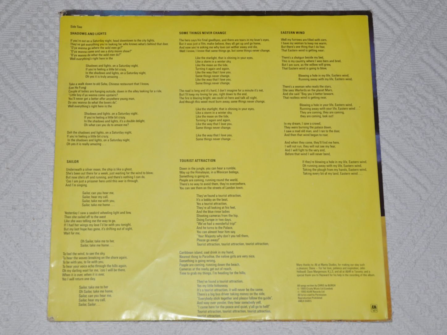 Vinyles: LP Chris de Burgh - Eastern Wind – D'occasion à Boll par Theodora15 3