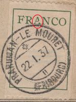 FRANCO Marke mit ABART auf Chargé von PRAROMAN-LE MOURET