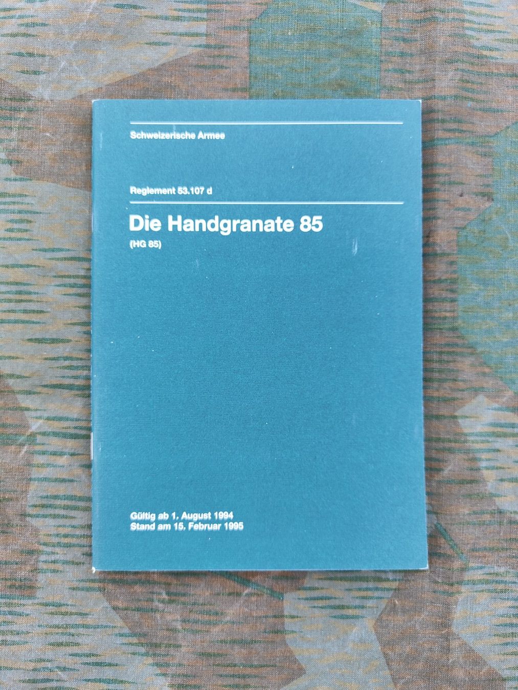 Documenti: Reglement 53.107 d, Die Handgranate 85 – Usato da Bauma venduto da SwissMilitaria