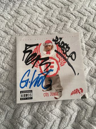 CD Hülle Aggro Berlin Cüs Junge signiert (ohne cd) Autogramm