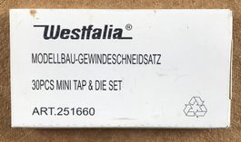 MODELLBAU -GEWINDESCHNEIDESATZ WESTFALIA ORGINALVERPACKT