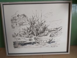 Schönes, nostalgisches, älteres Bild, signiert, P. Liechti