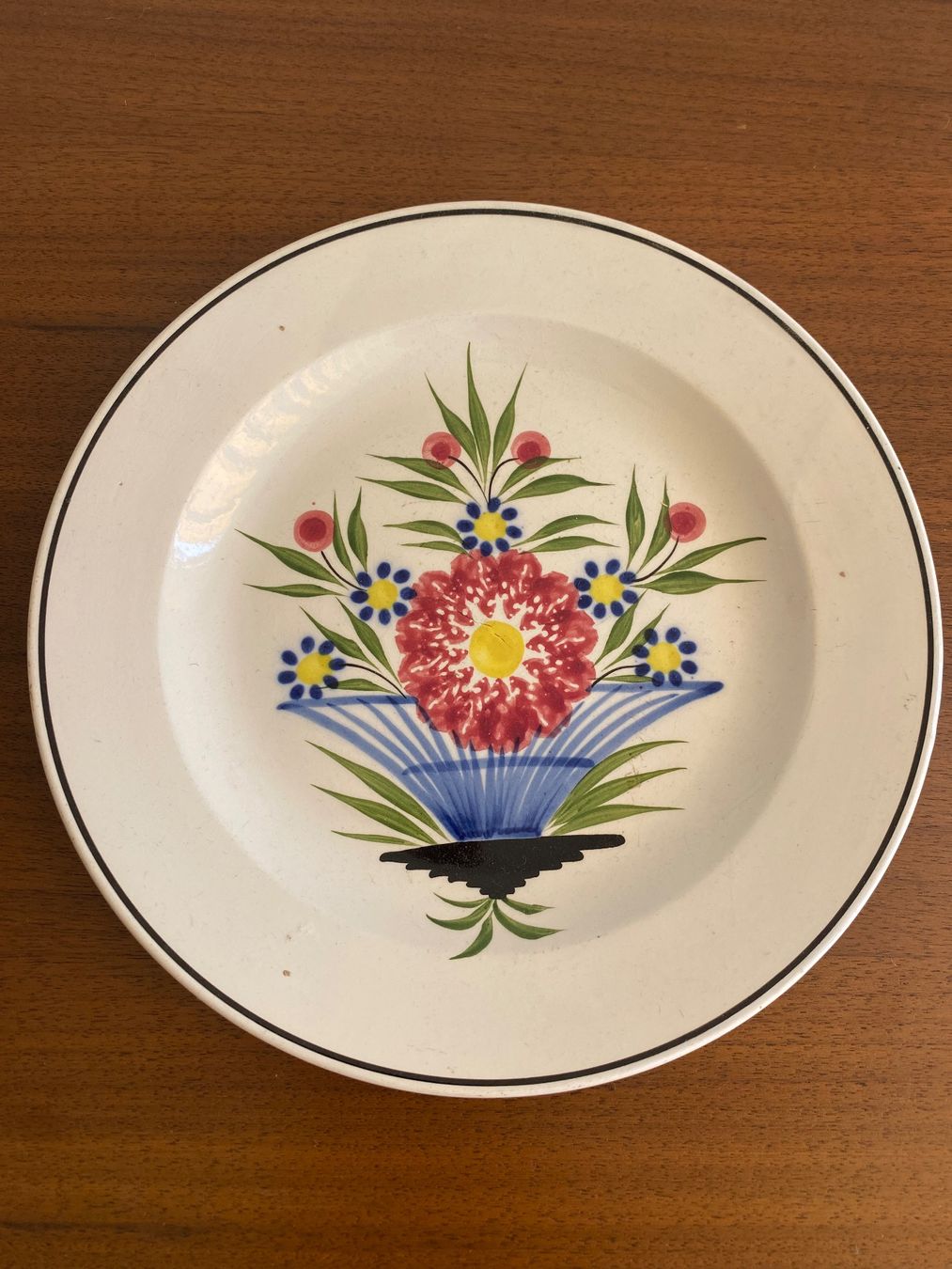 Teller: Altes handbemaltes Teller mit floralem Design – Gebraucht aus Burgdorf von gre_2ftz