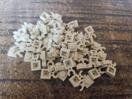 lego 4085d lot de 60 pièces Tan Plate, Modified 1 x 1