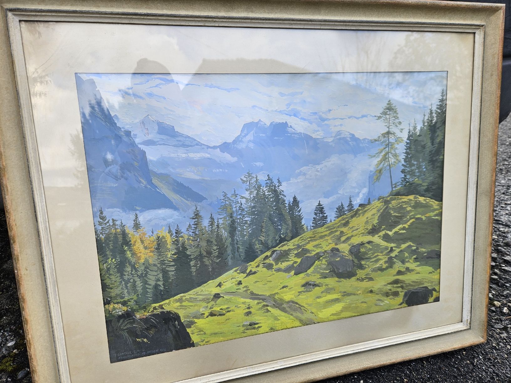 Gemälde: gemälde kandergrund 1947 garraux – Gebraucht aus Schwellbrunn von Jaguarpanter 1