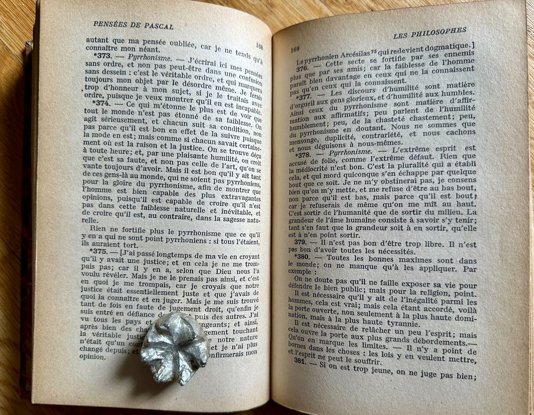 Libri: Pascal: Pensées. Texte de l'édition Brunschvicg. 1925 – Usato da Zürich venduto da allp 6