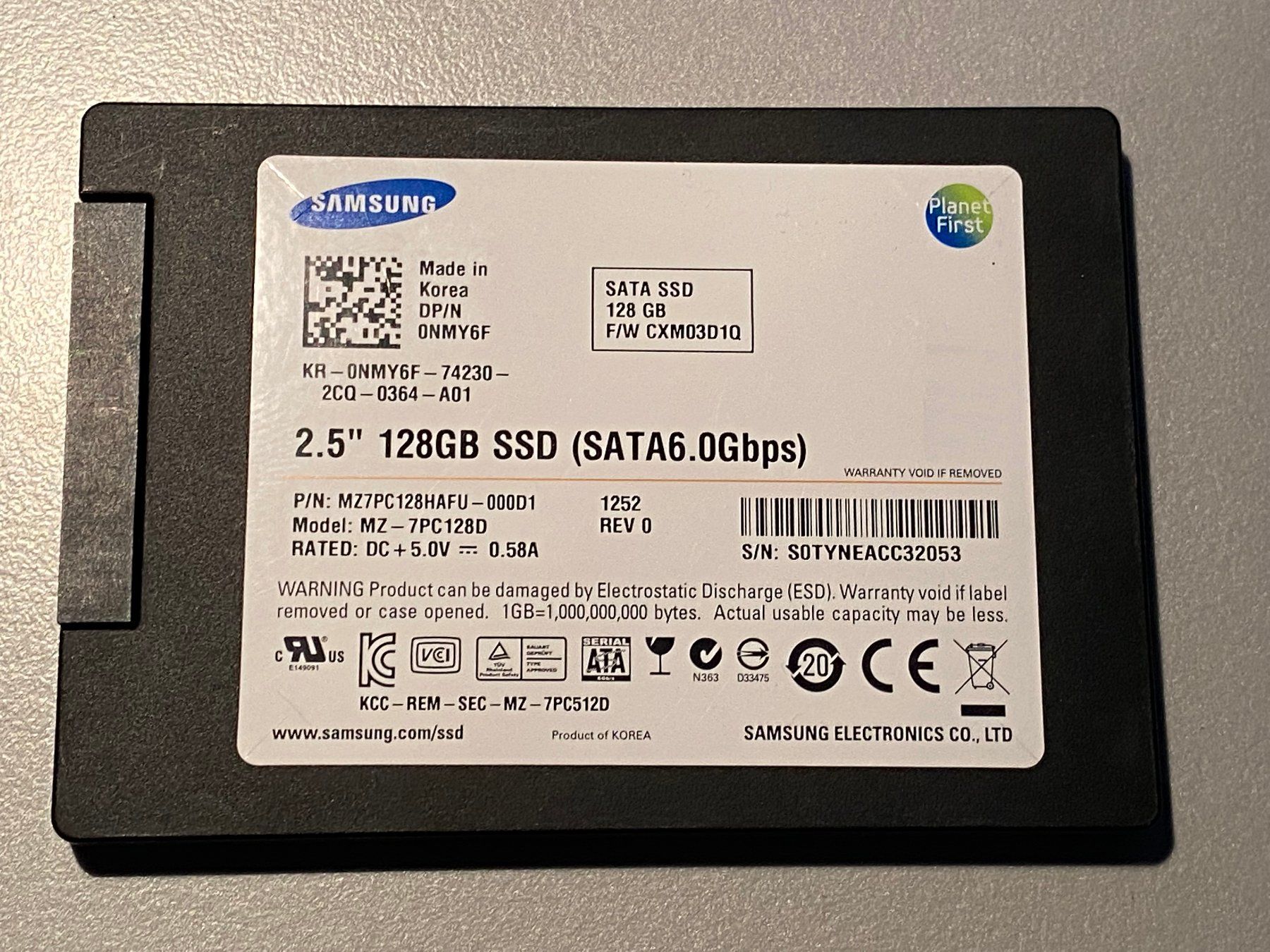 Kingston Harddisks: Samsung 128GB SSD Harddisk (42) – Gebraucht aus Langwiesen von Restposten-24 1