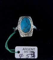 Bague Vintage Style Navajo "Soleil de Turquoise" Argent 925