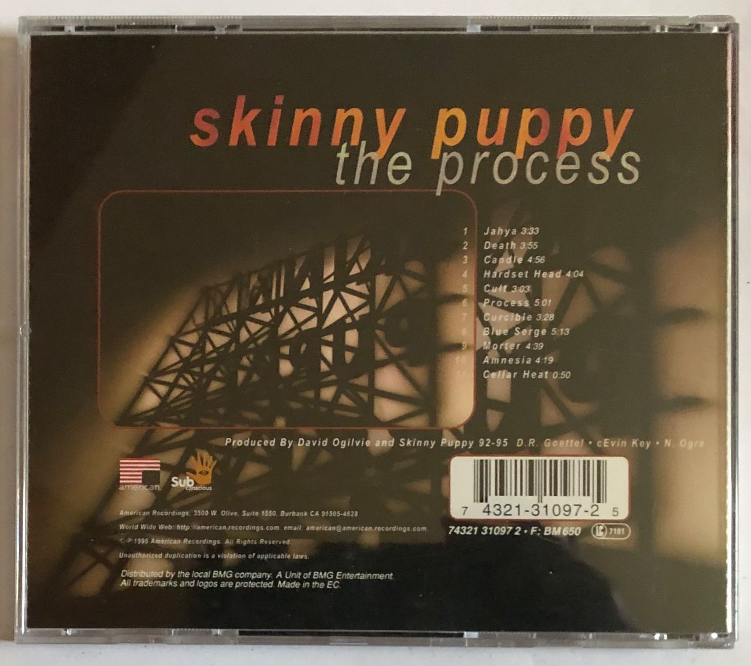 CD: SKINNY PUPPY - THE PROCESS – Usato da Poliez-Pittet venduto da Newtown-Records 1