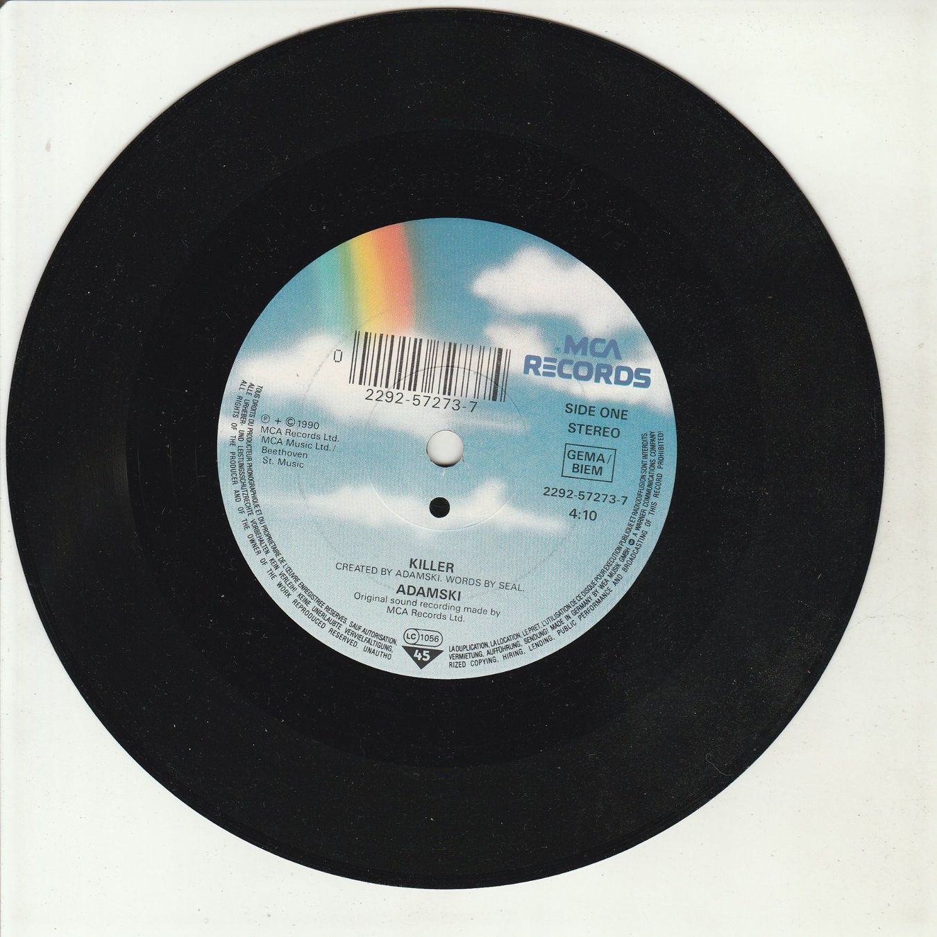 Schallplatten: Adamski feat. Seal - Killer 7" Vinyl 1990 – Gebraucht aus Tübach von JamesStone 2