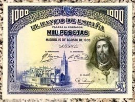 1000 Pesetas Spanien 1928!!!