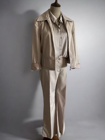 Comma Hosenanzug Beige – 70‘s  Style Schlaghose 36/38 Jacke