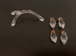 Figurine Swarovski 3 oiseaux / perroquets sur leur branche