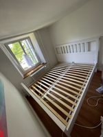 Weiss Bettgestell mit Lattenrost, 160x200 cm