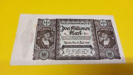 2 Millionen Mark Reichsbanknote, Berlin 1923, Rarität!