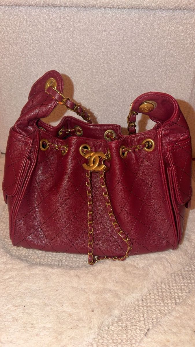 Borse da donna: Handtasche Leder gesteppt dunkelrot – Nuovo (secondo la descrizione) da Buchs AG venduto da mel_9p8r 2