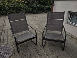 2 Gartenstühle Ikea Metall dunkelgrau