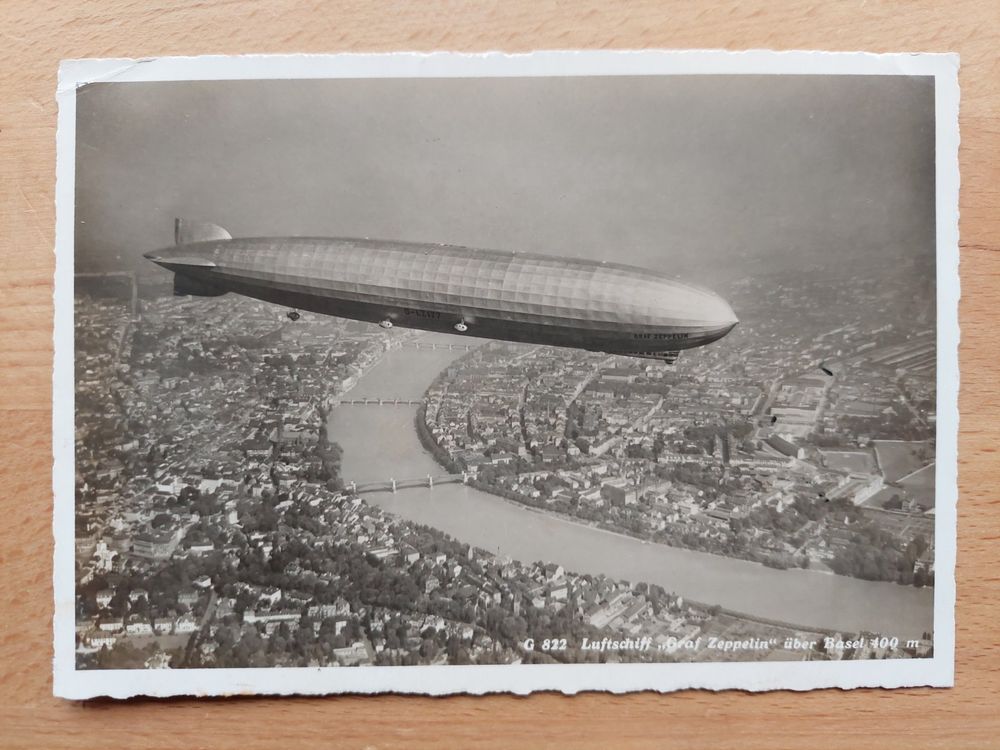 AK Luftschiff Graf Zeppelin über Basel mit Zeppelinpost (Gebraucht) in ...