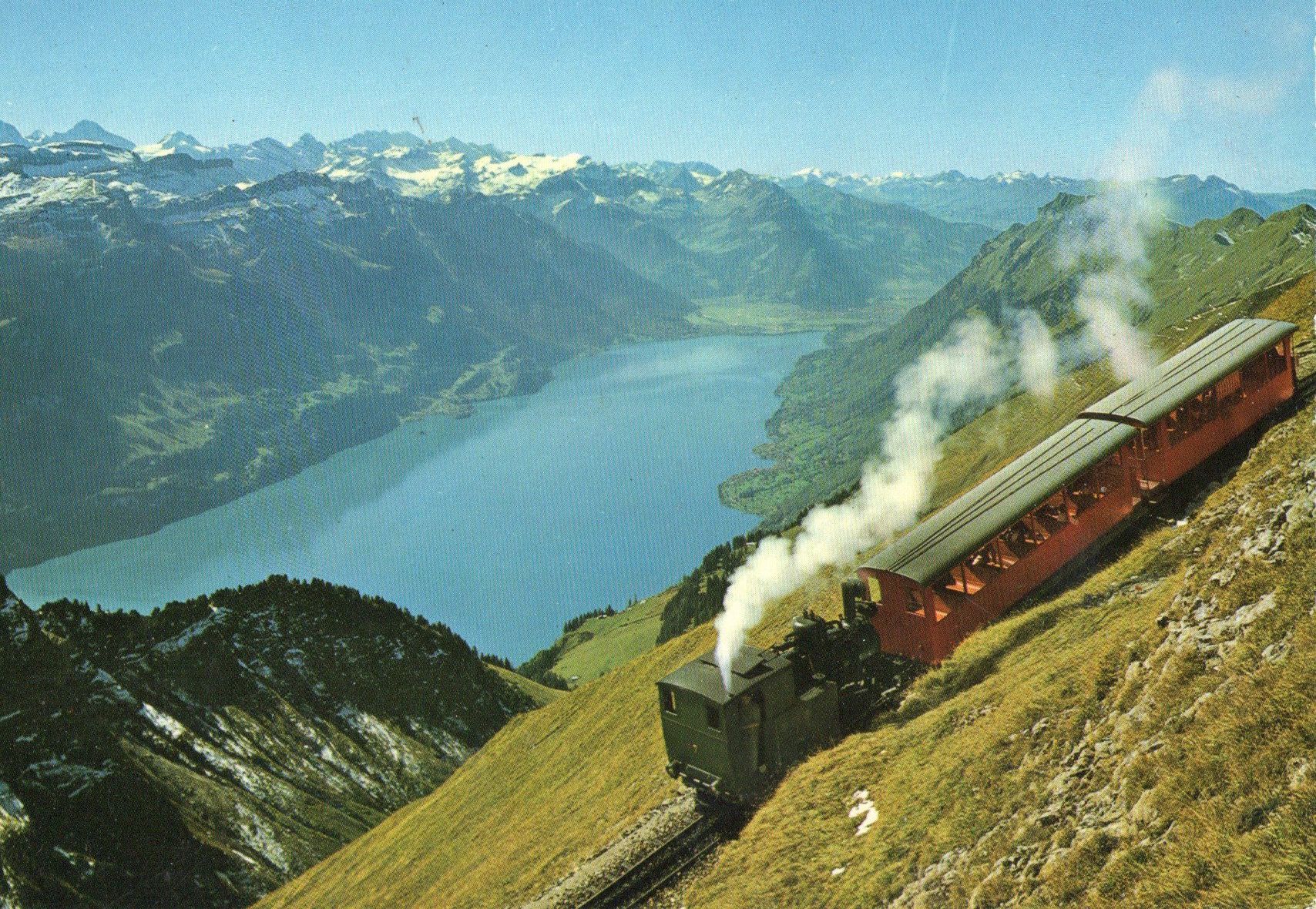 Cartoline postali: Brienz-Rothorn Bahn - Blick auf Brienzersee – Nuovo (secondo la descrizione) da Melano venduto da pisonsdro