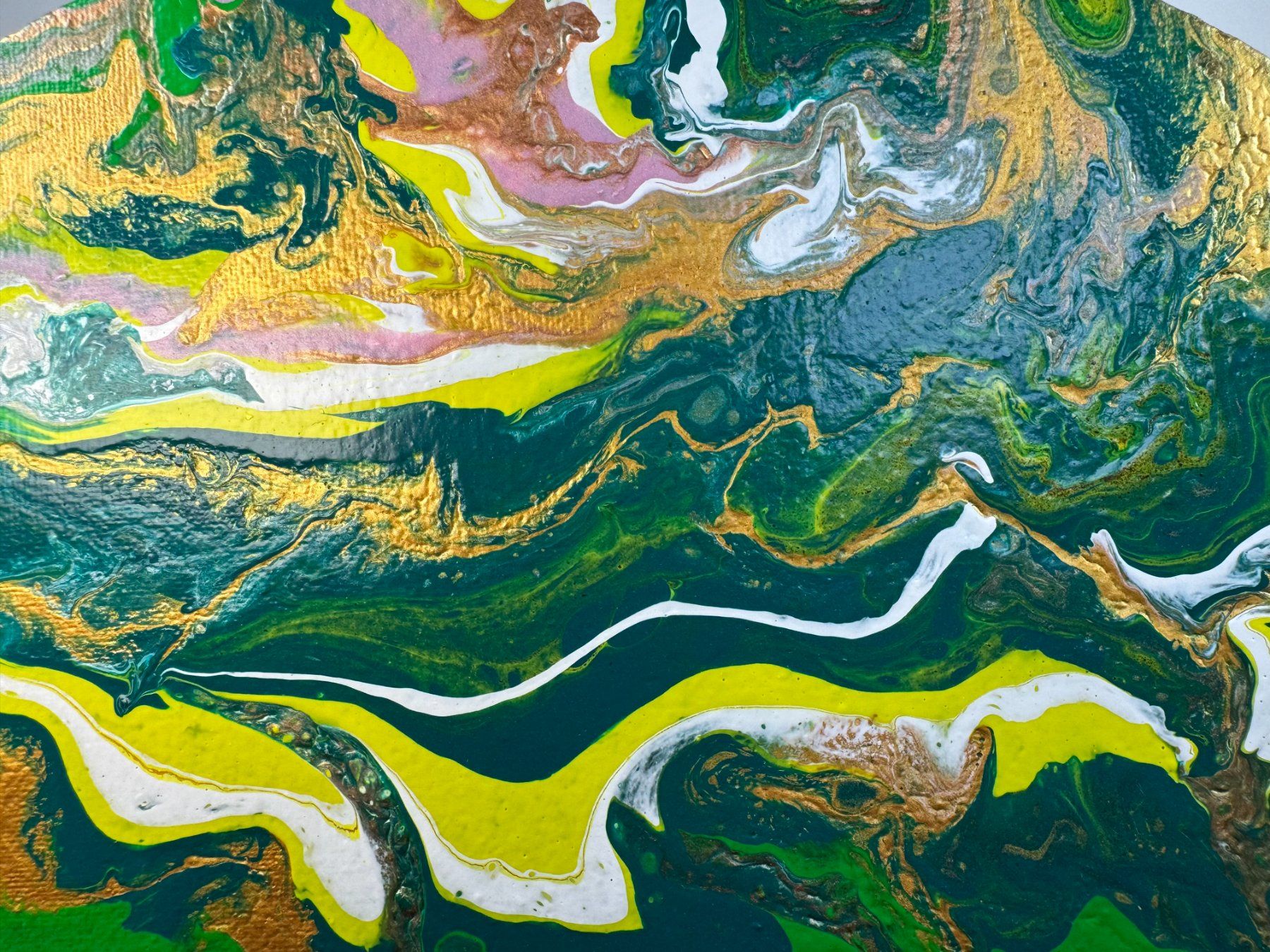 Gemälde: Acryl-Flüssigmalerei, Oval – Gebraucht aus Schlieren von MayaSheng1983 1