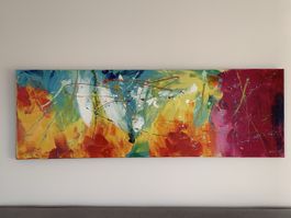 Abstract painting (1.50m x 50cm) canvas acrylic colours 